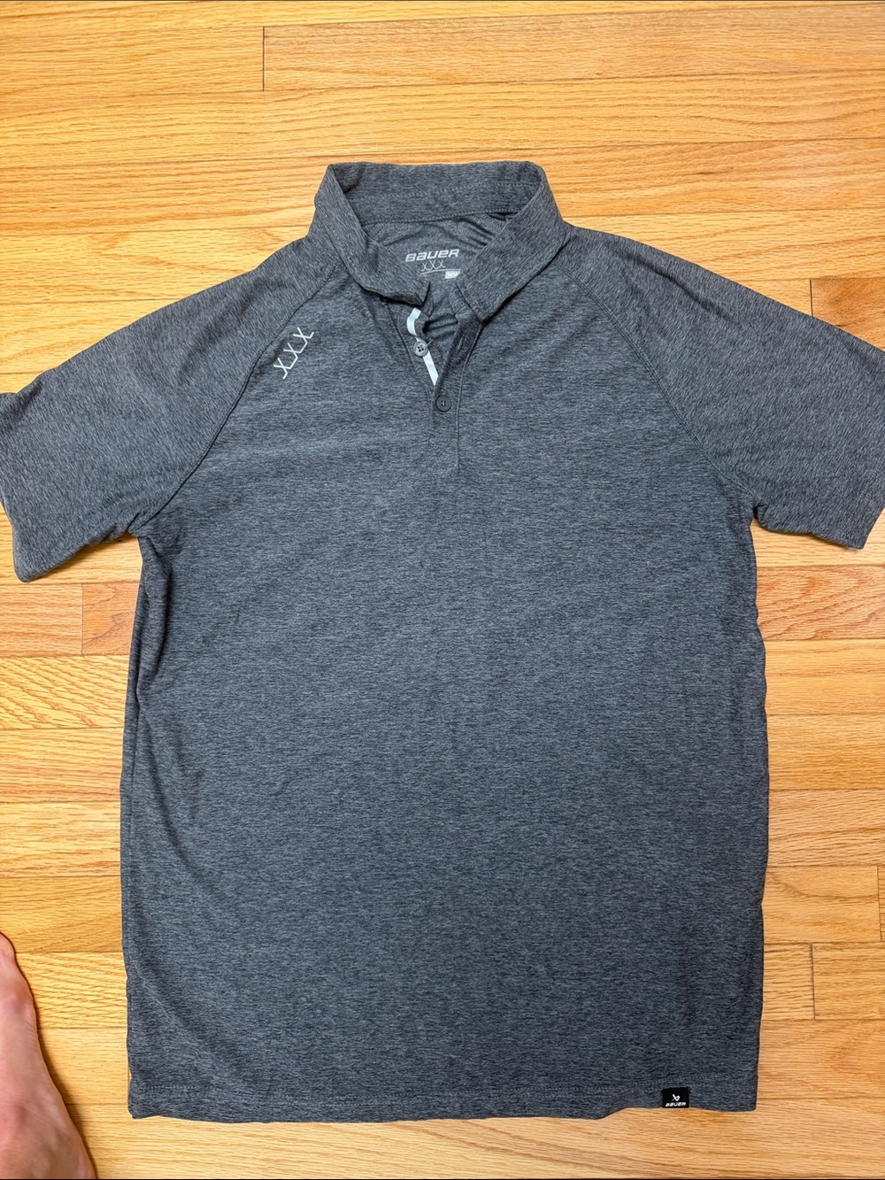 Bauer Men's Charcoal Heather Short-Sleeve Polo
